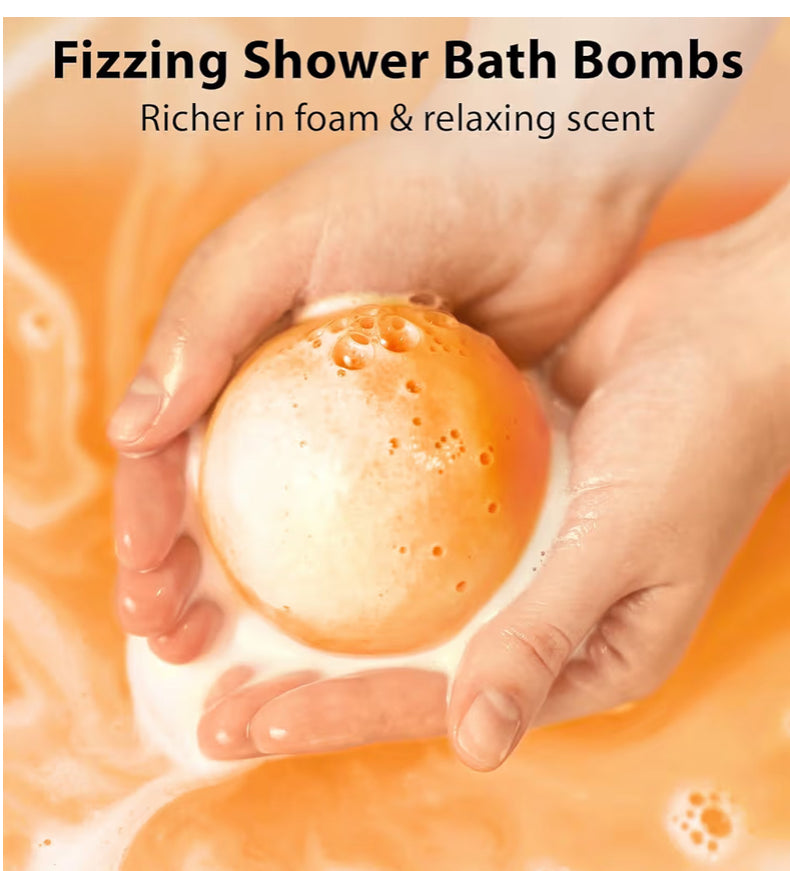 Natural Detox Bubble Bath Bombs Apple Cider Ginger Lemon Essential Oils Cleanse Hydrate Skin Extra Large Handmade Relaxing Spa Gift for Women Men