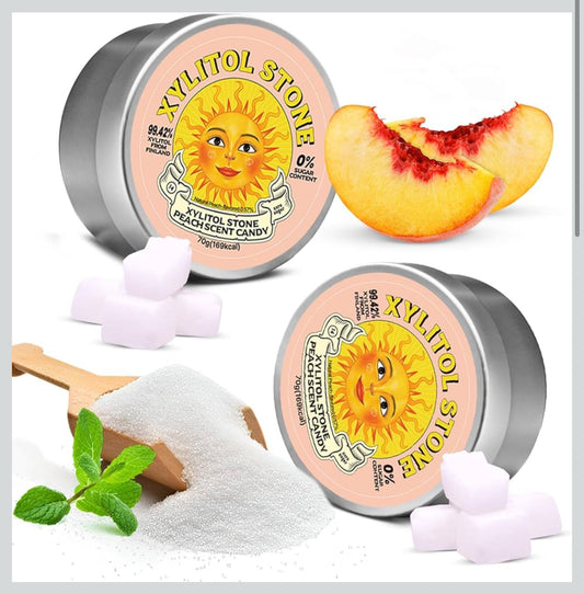 Xylitol Stone Sugar Free Candy - Vegan & Keto Friendly Unique Hard Candy - 100% Natural Flavor Candies - Gluten Free & Non-GMO Breath Freshener Low Calorie Mints - Coffee (Pack of 2)