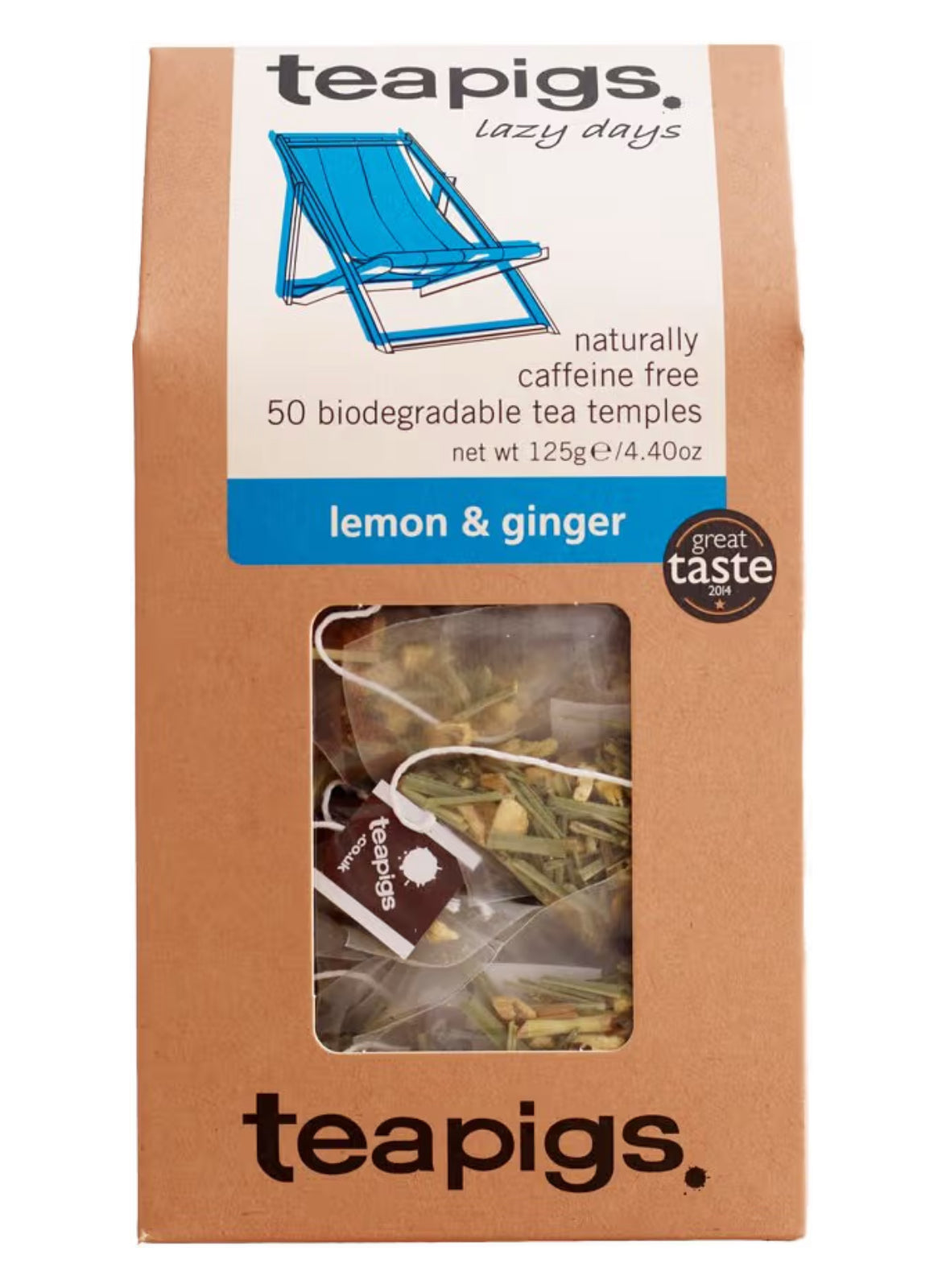 teapigs Herbal Tea Bags Made With Whole Leaves Pack of Tea bags, Ginger Lemon, 50 Count