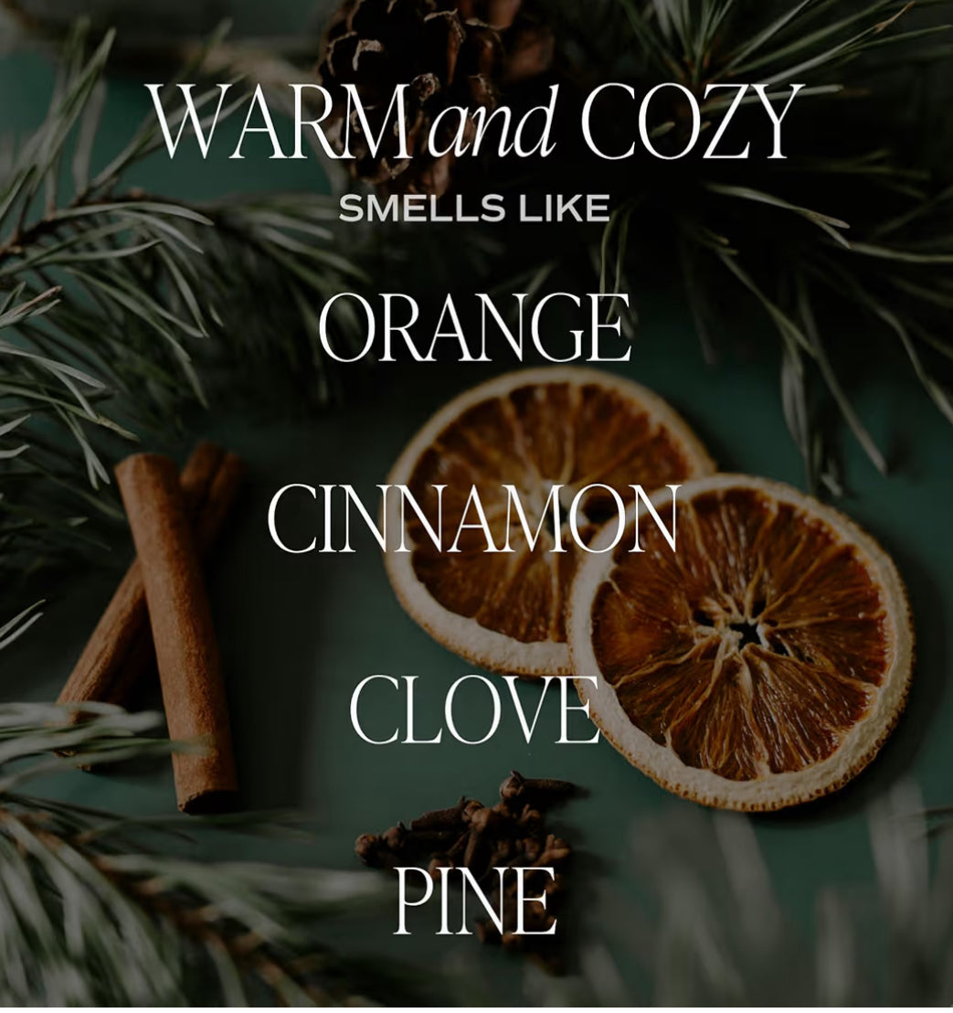 Sweet Water Decor Warm and Cozy Soy Candle - Orange Peel, Cinnamon, Ginger and Clove Scented Candles for Home - 9oz Amber Jar + Black Lid, 40+ Hour Burn Time, Made in The USA