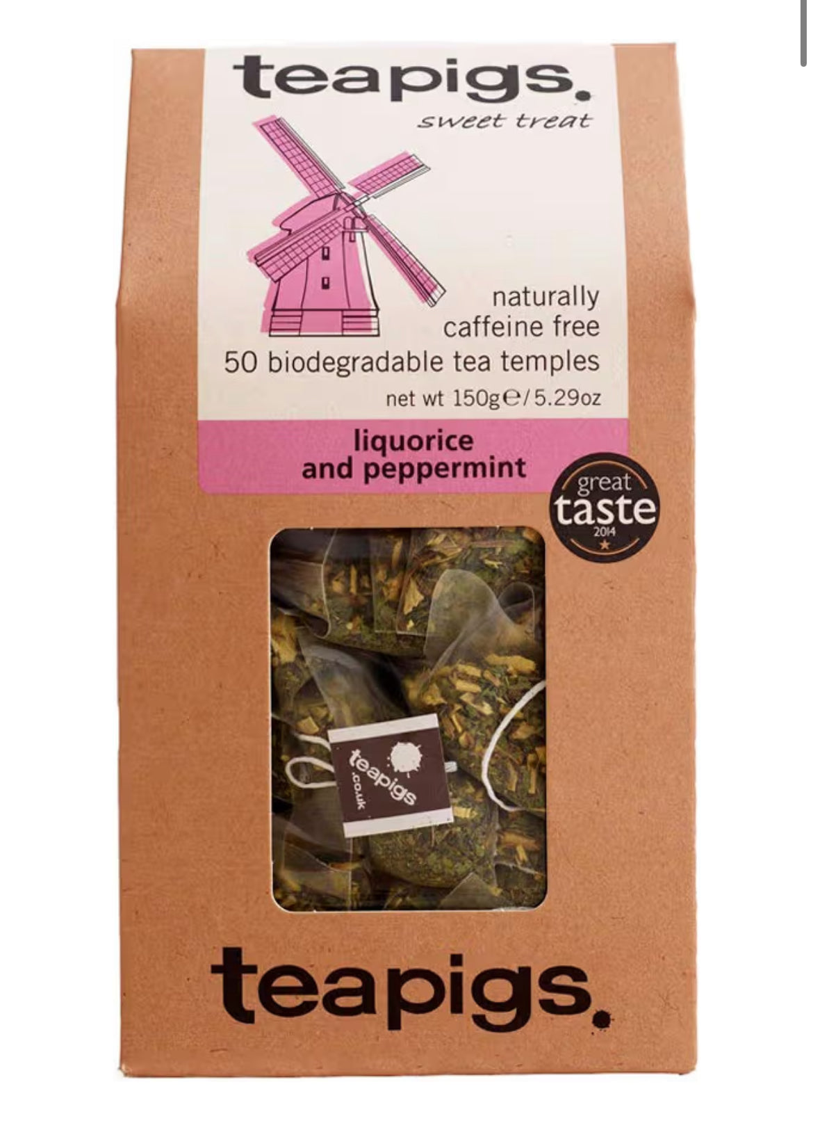 teapigs Liquorice and Peppermint Tea Bags Made With Whole Leaves, 50 Count, Sweet, liquorice, mint