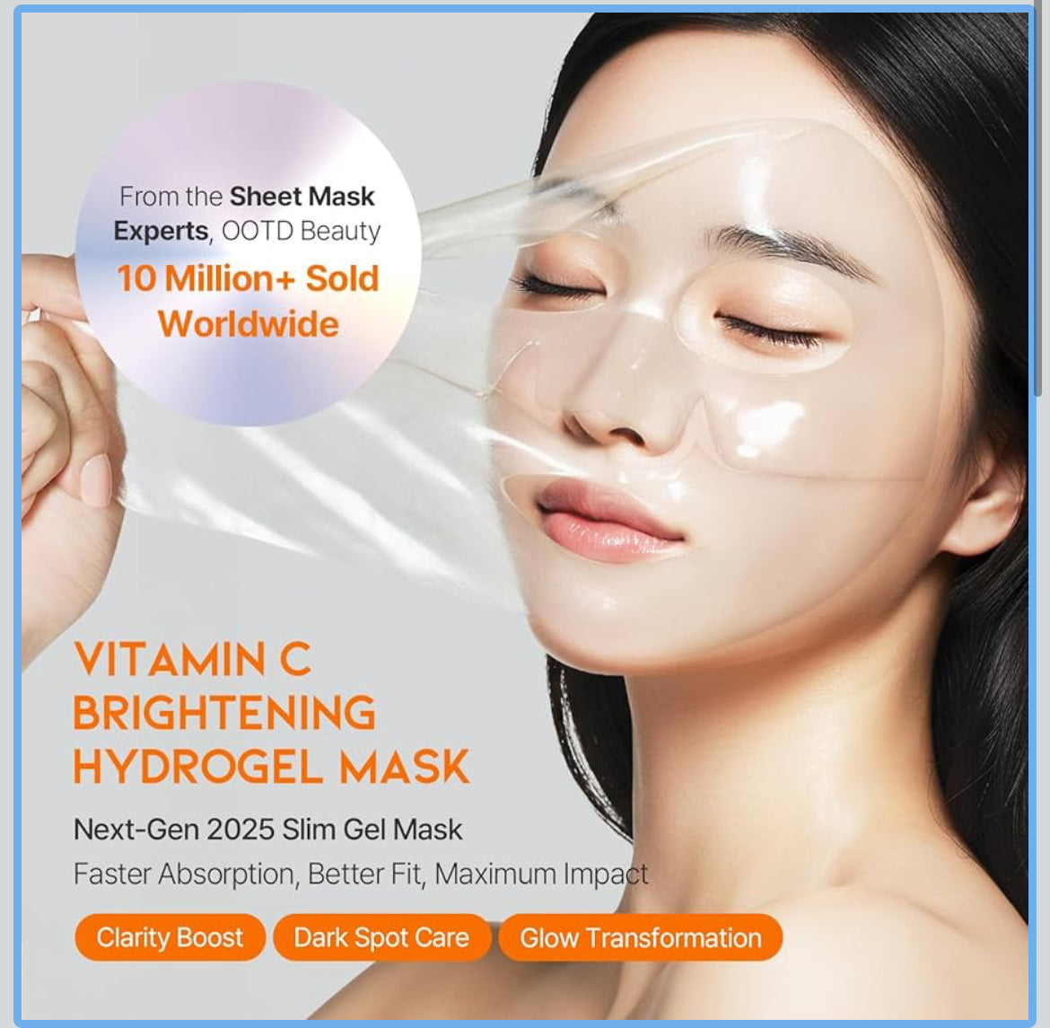 #OOTD Vitamin C Collagen Glutathione Hydrating & Firming Hydrogel Sheet Mask - Radiant Glow Gel Mask and Dull Skin (5pcs)