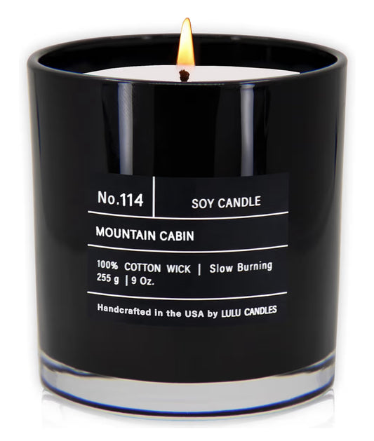 Lulu Candles | Mountain Cabin | Smells Like Outdoors & Pine | Luxury Scented Soy Jar Candle | Hand Poured in The USA | Highly Scented Long Lasting (9 Oz.)