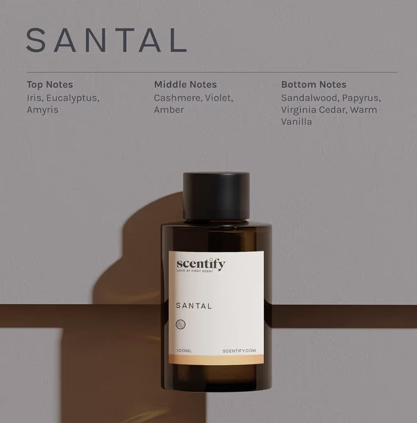 Scentify Santal Luxurious Relaxing Aroma Oil Refill - Aromatherapy Diffuser Fragrance Scent for Oil Diffusers
Iris, Amber, Sandalwood, Cedar Scents, 100ml, 3.38 oz