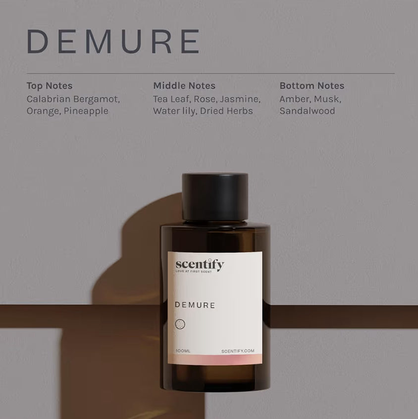 Scentify Demure Aroma Oil Refill Relaxing 100ml 3.38oz
Aromatherapy, for Oil Diffusers, Luxurious, Fragrance, Scent