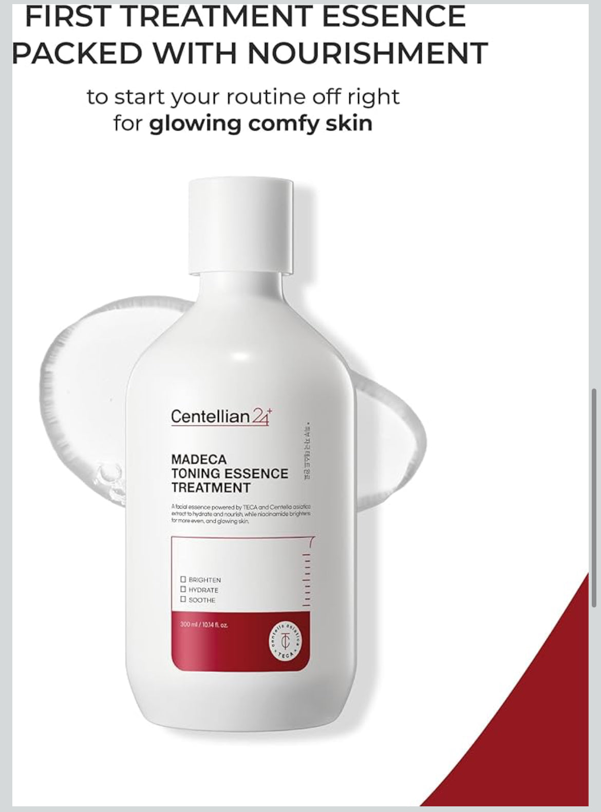 Centellian 24 Toning Essence Treatment for Even Skin Tone and Wrinkle Improvement with TECA, Centella Asiatica, Niacinamide (10.14 fl oz) by Dongkook Pharmaceutical
